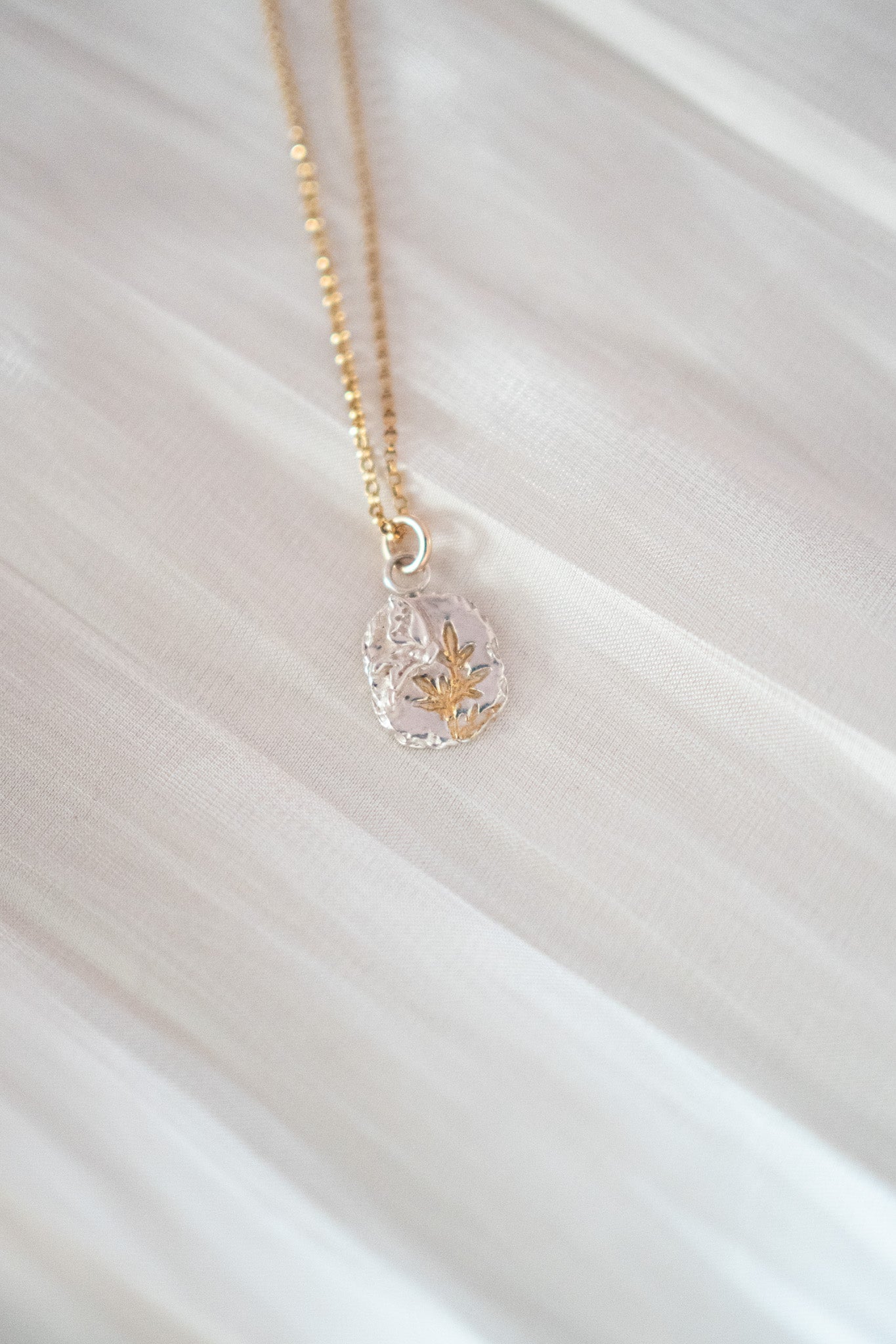 Butterfly & Gold Leaf Pendant