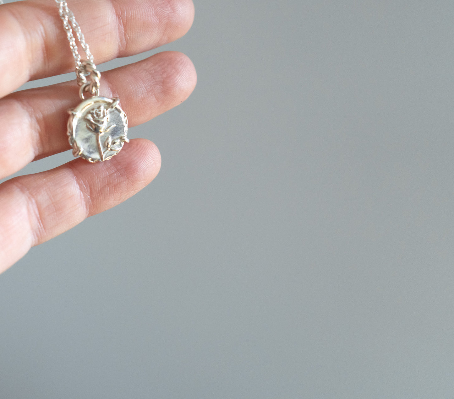 Silver Rose Pendant
