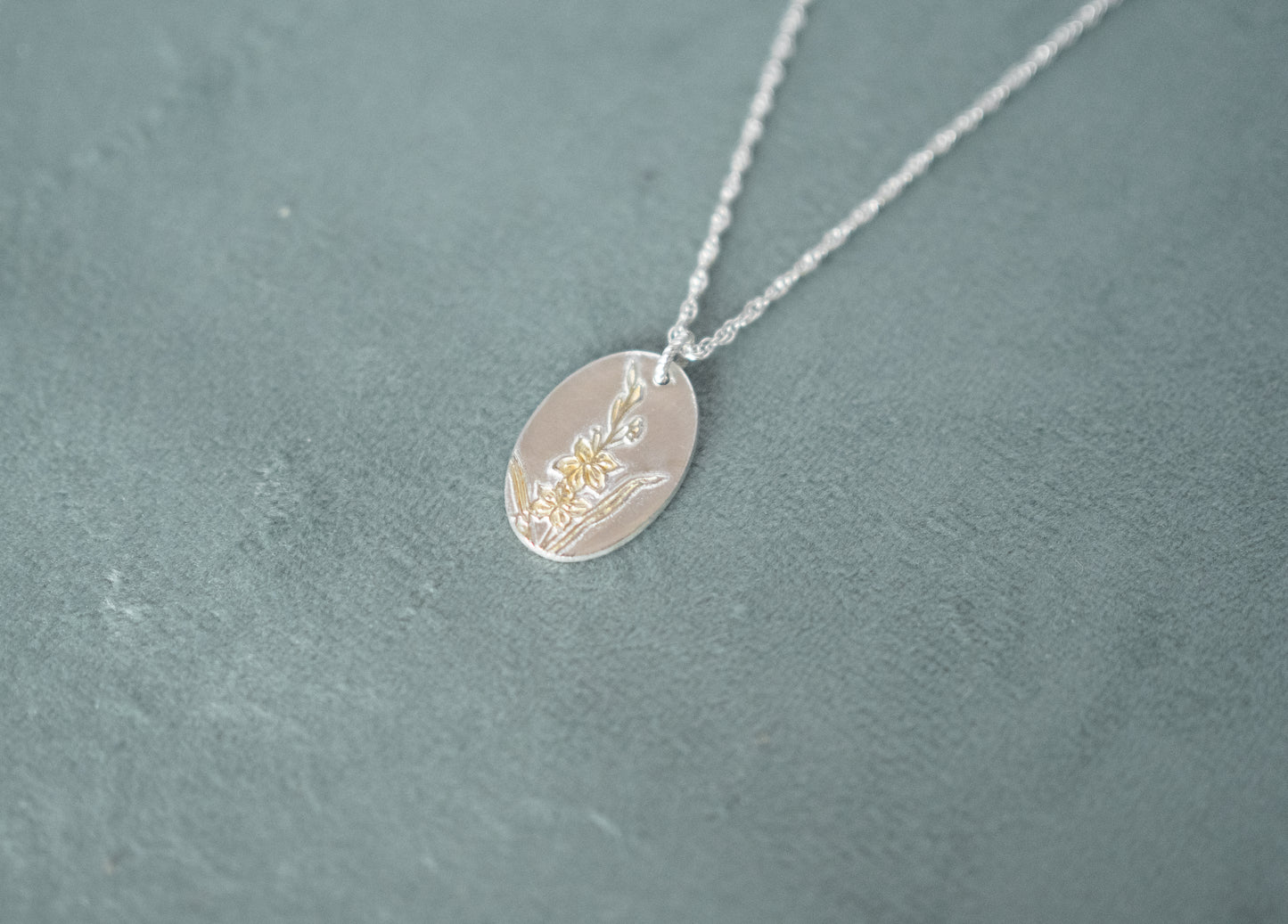 AUGUST | Gladiolus Birth flower Pendant