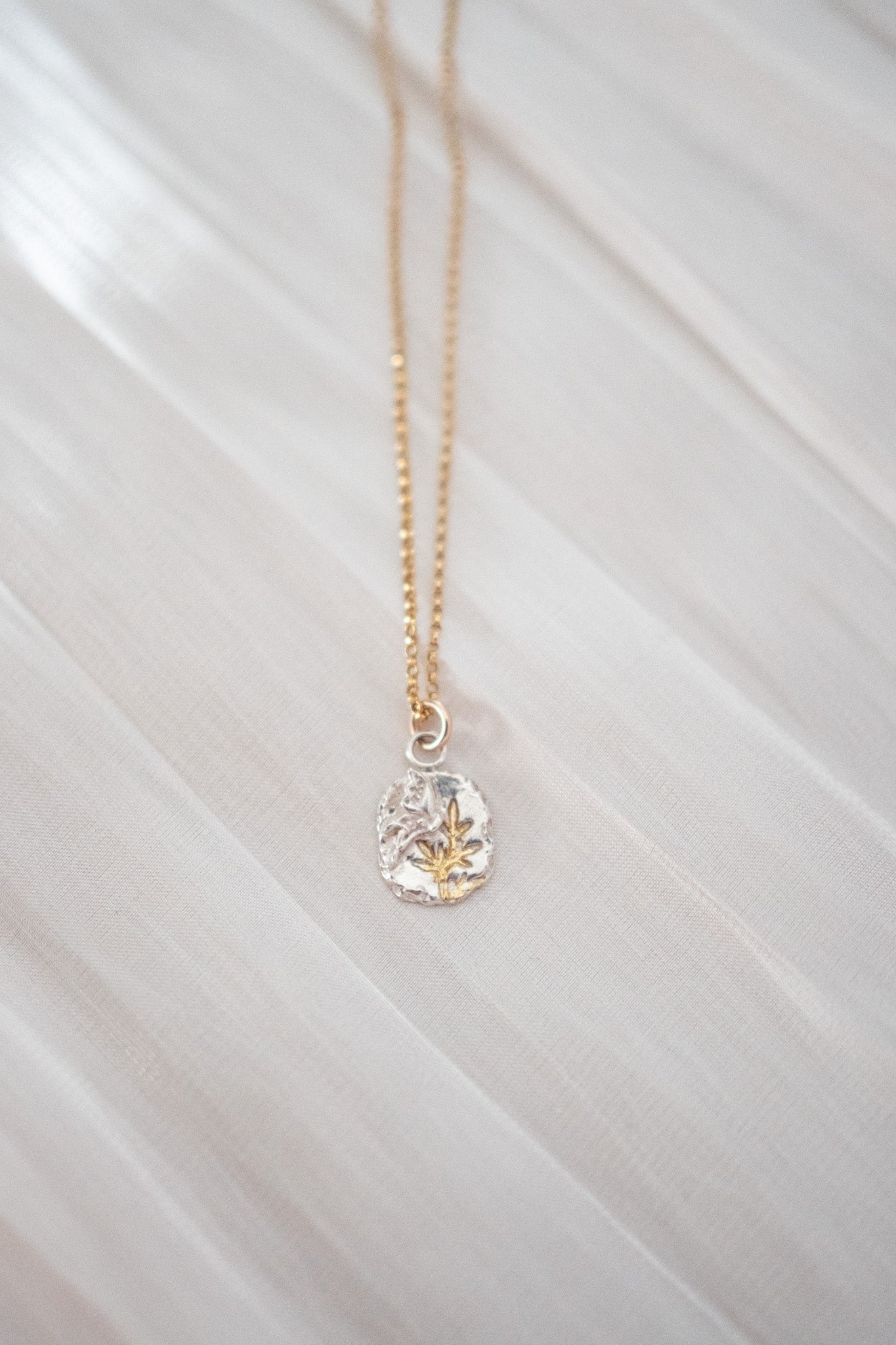 Butterfly & Gold Leaf Pendant